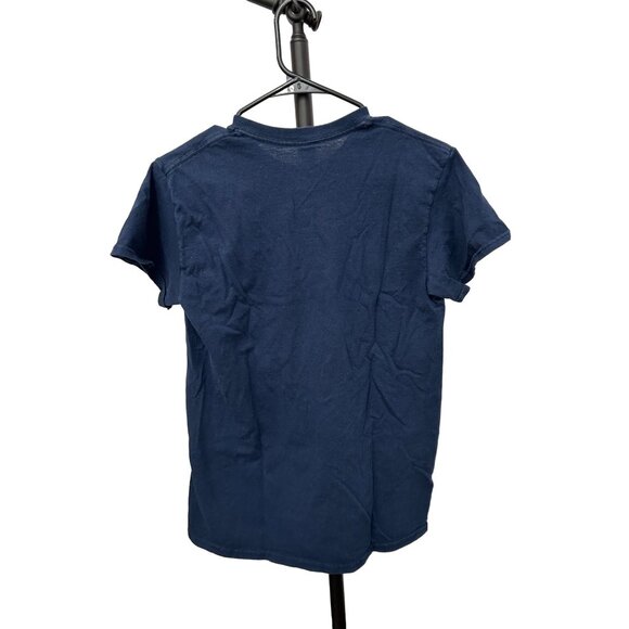 Come Together Print Navy Blue Short Sleeve Crew Neck Graphic Tee SZ Small - Picture 2 of 7